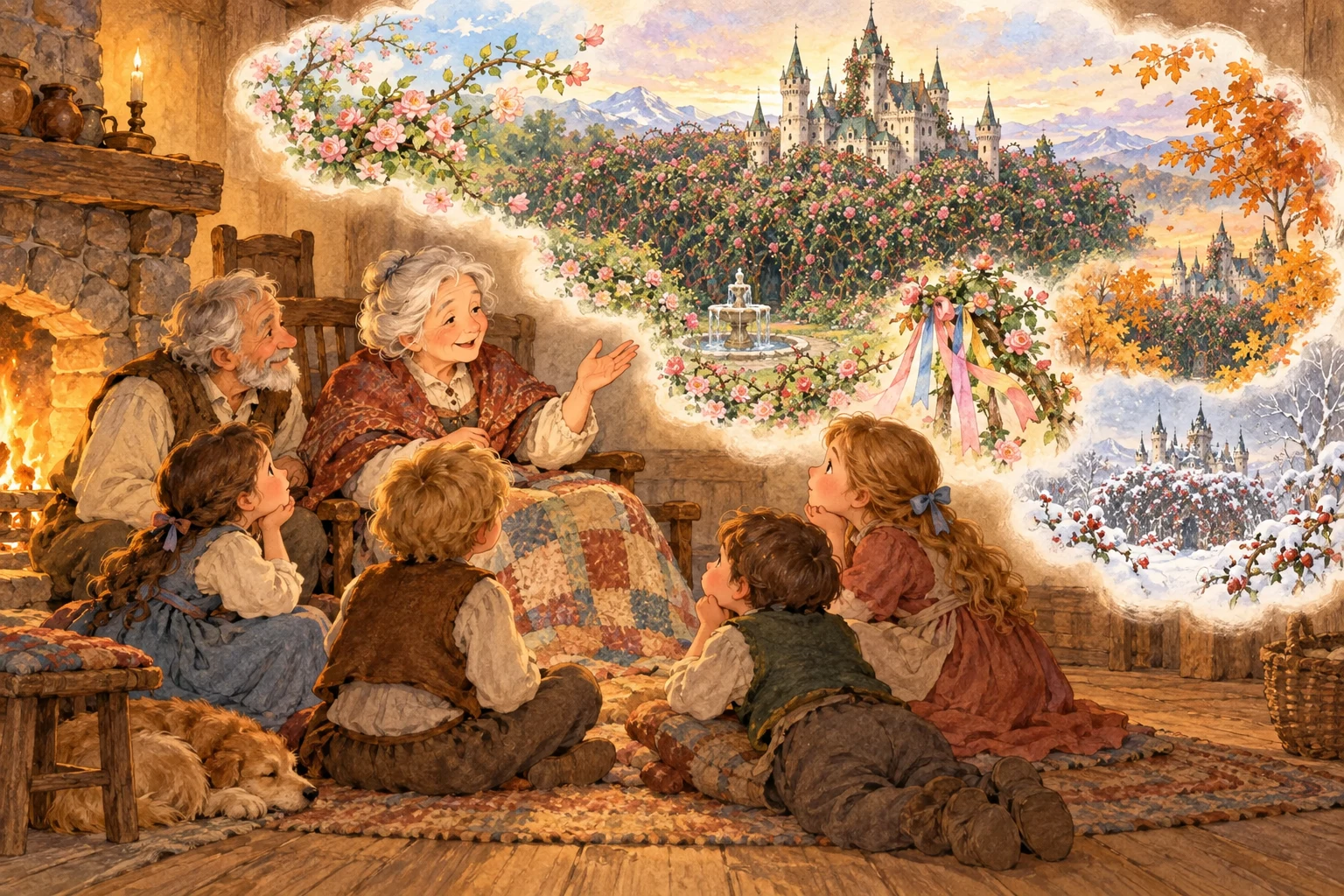 The branches would not let them through, so they turned back safely and carried the story onward.